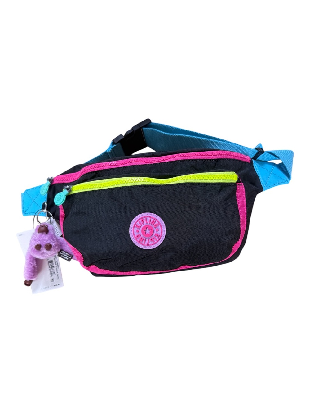 Kipling Yasemina Travel Belt Bag Fanny Pack Sling Bag Rainbow Black - Picture 4 of 8